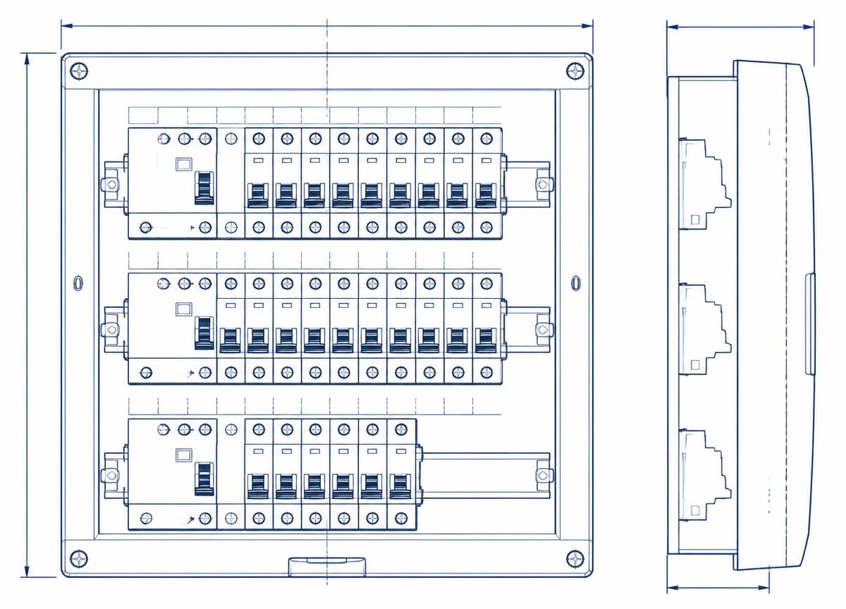 Layout frontal e cortes